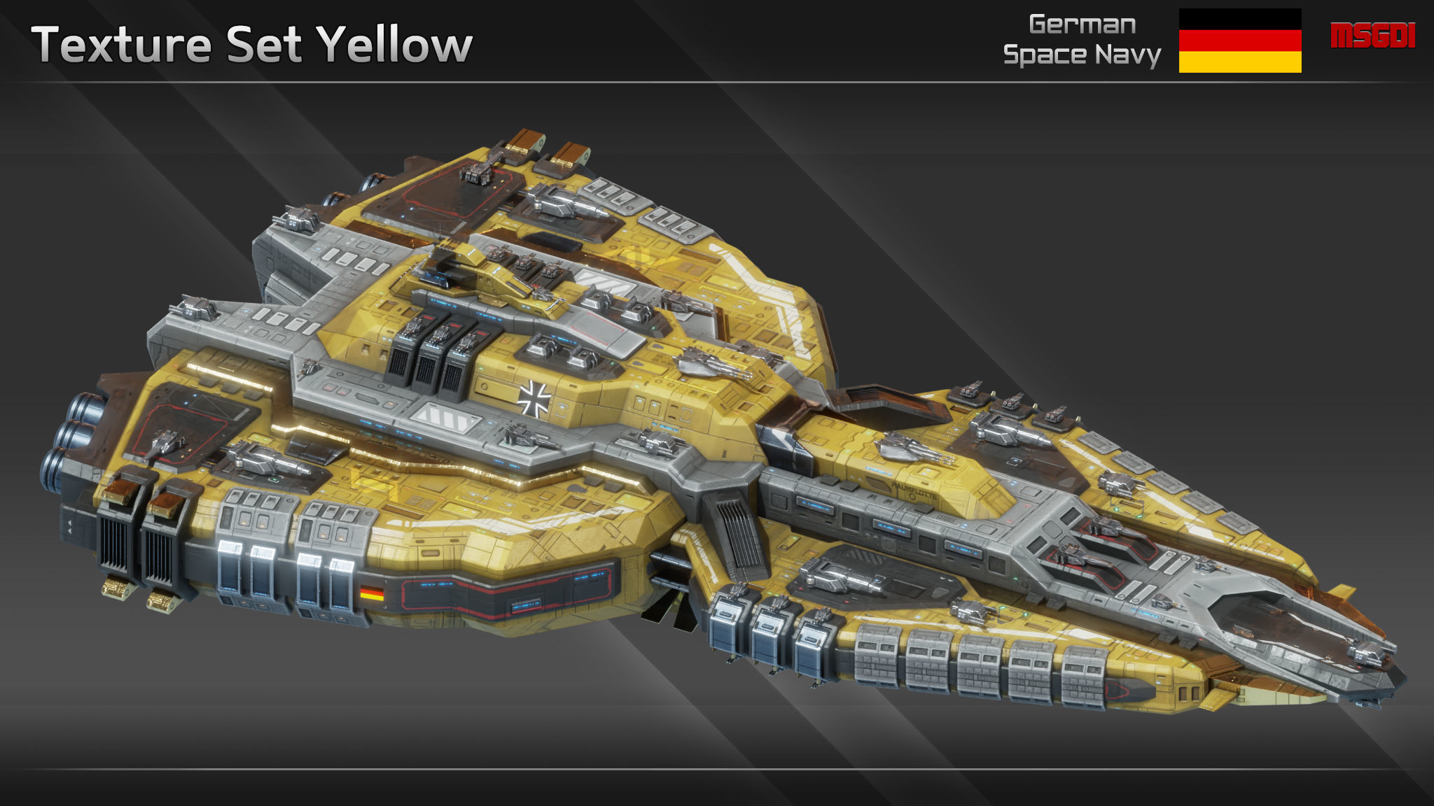 GSN Spaceship Siegfried Class Battleship Low-poly 3D model_14