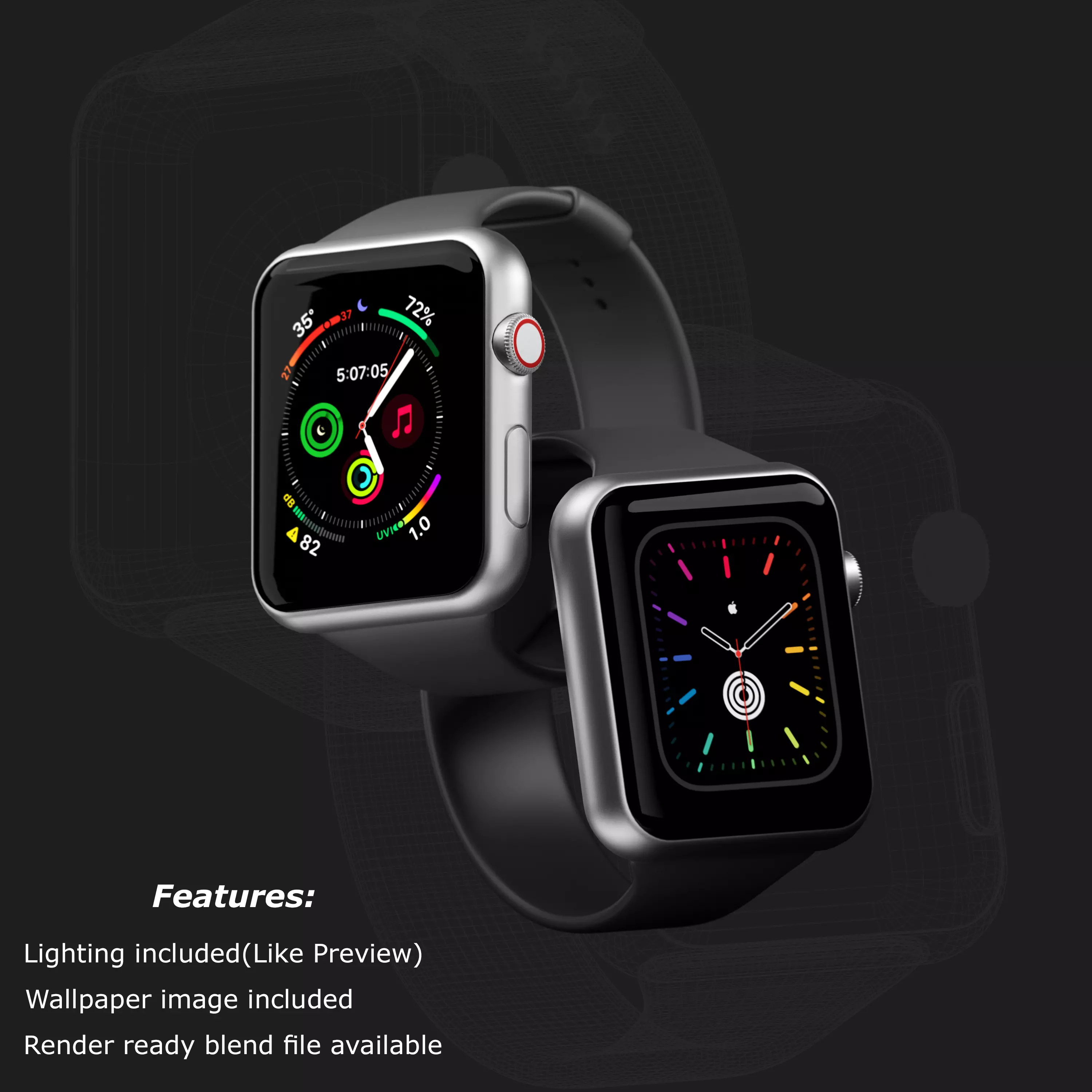 Apple smartwatch series 8  3D model_0