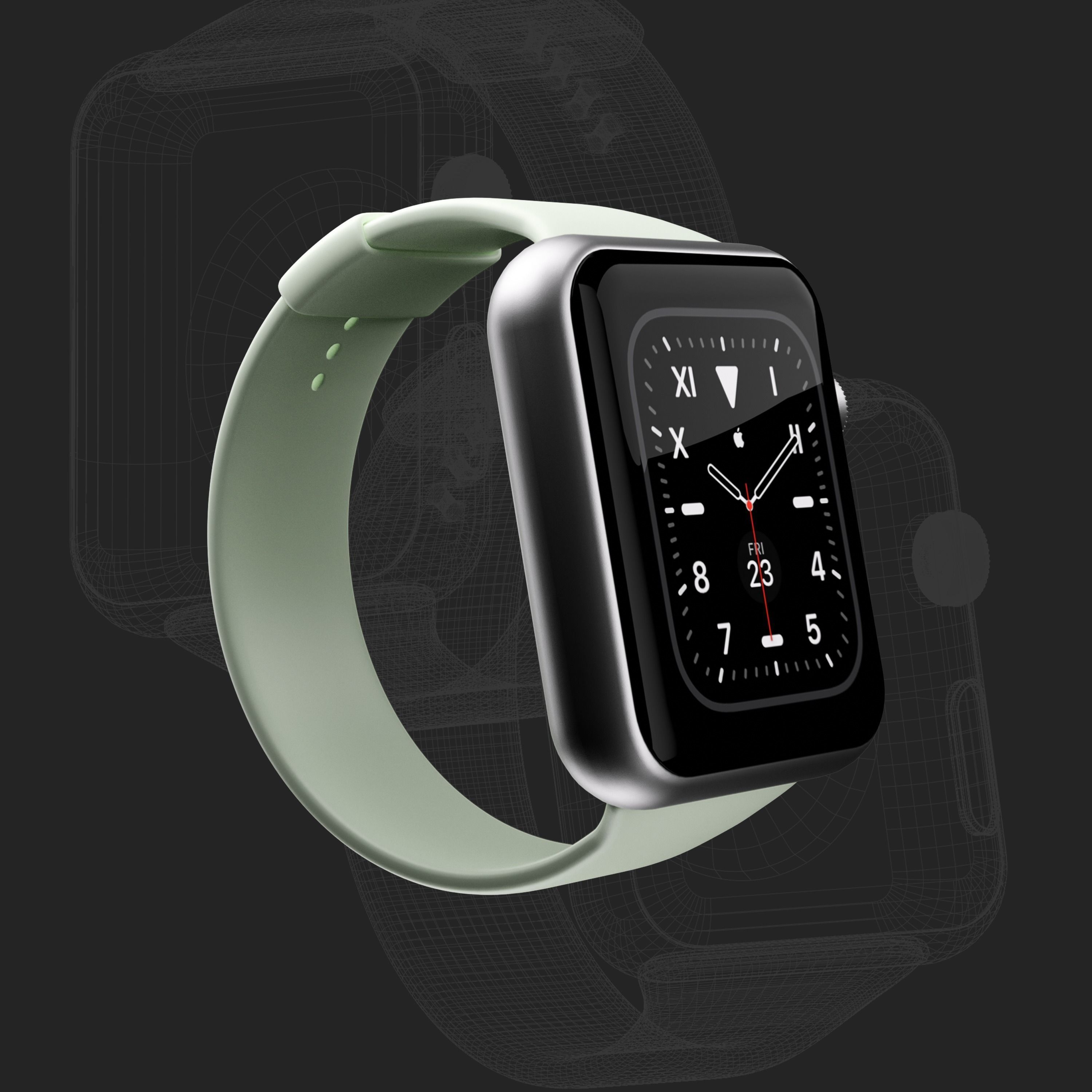 Apple smartwatch series 8  3D model_6