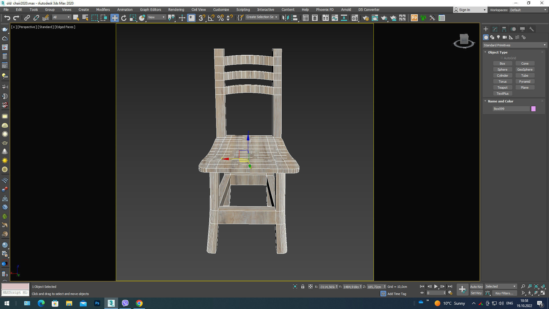 old chair 3D model_3