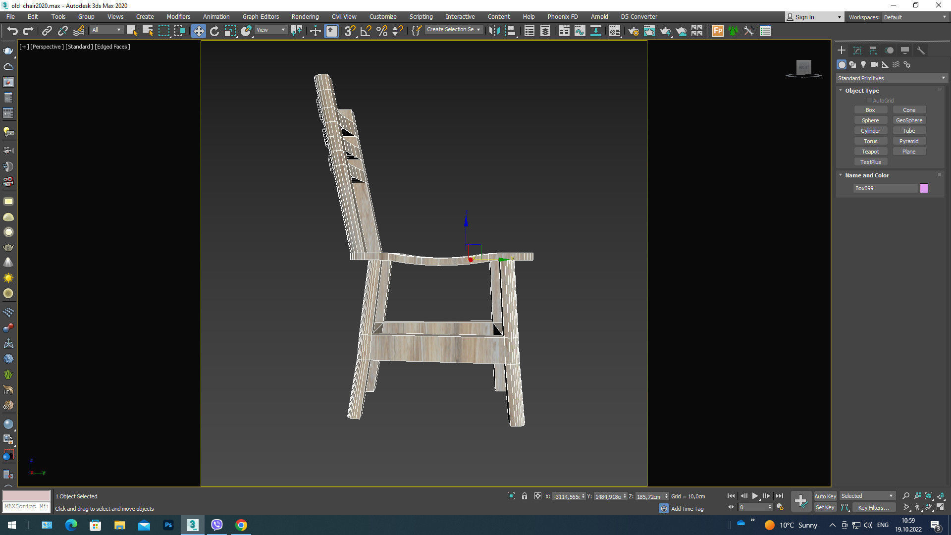 old chair 3D model_4