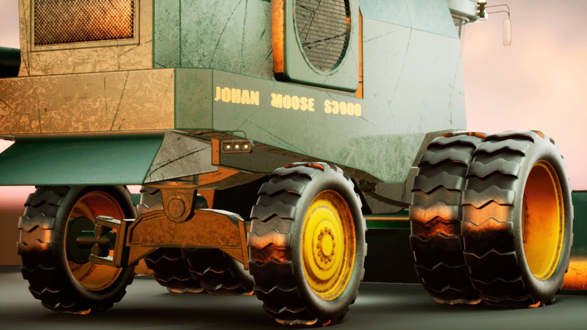 Harvester combine - farm vehicle 3D model_2