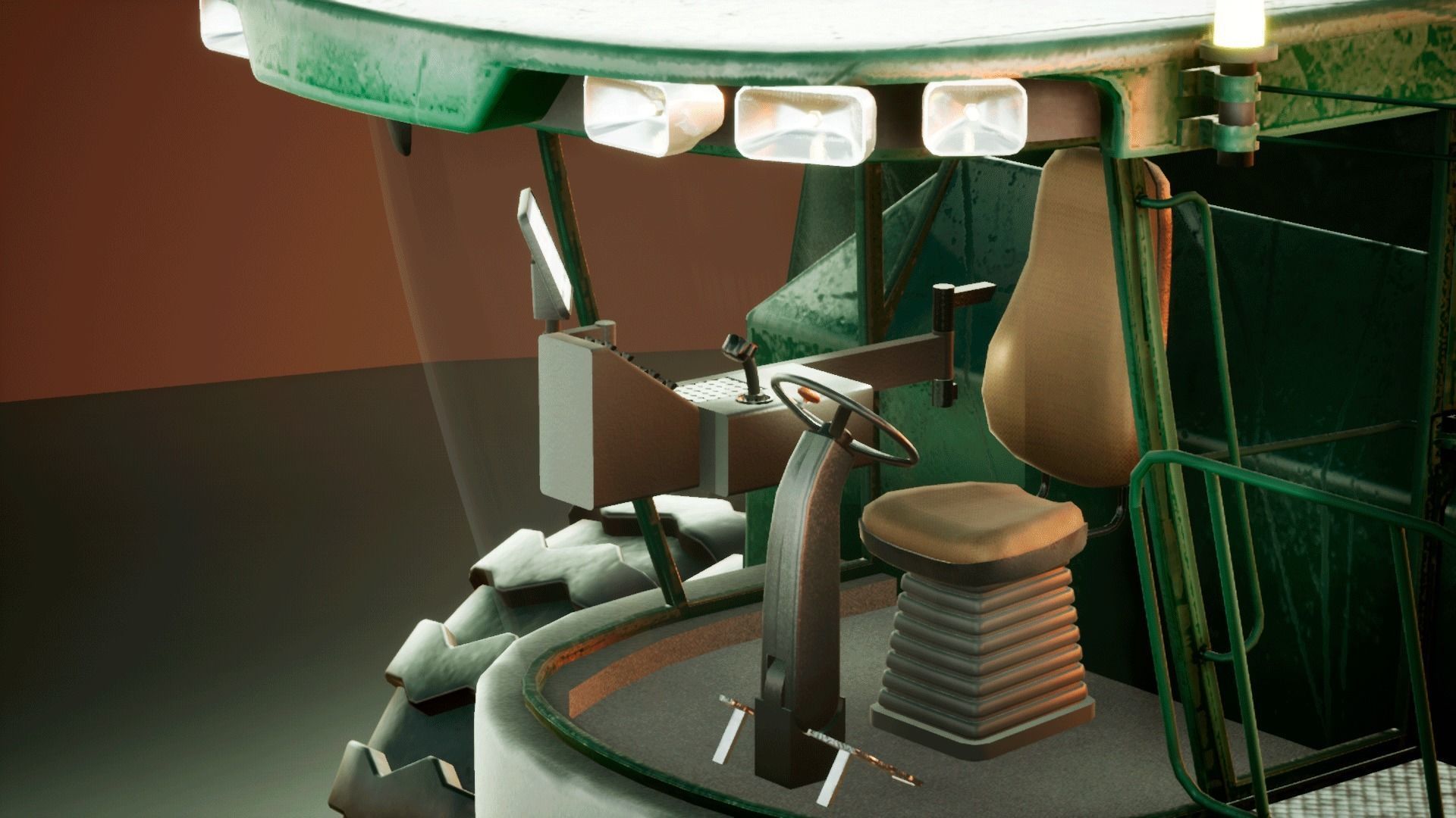 Harvester combine - farm vehicle 3D model_13