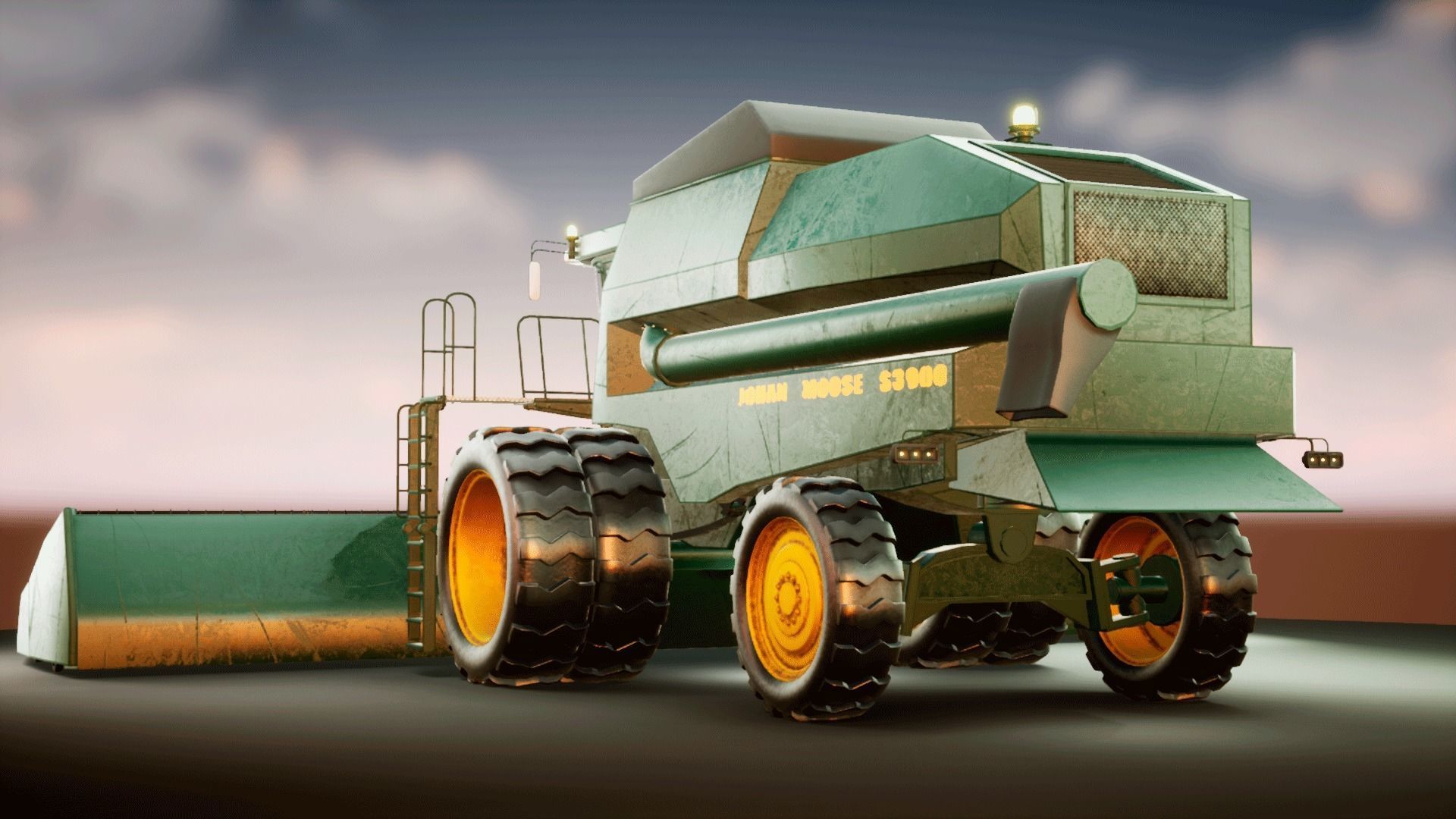 Harvester combine - farm vehicle 3D model_1