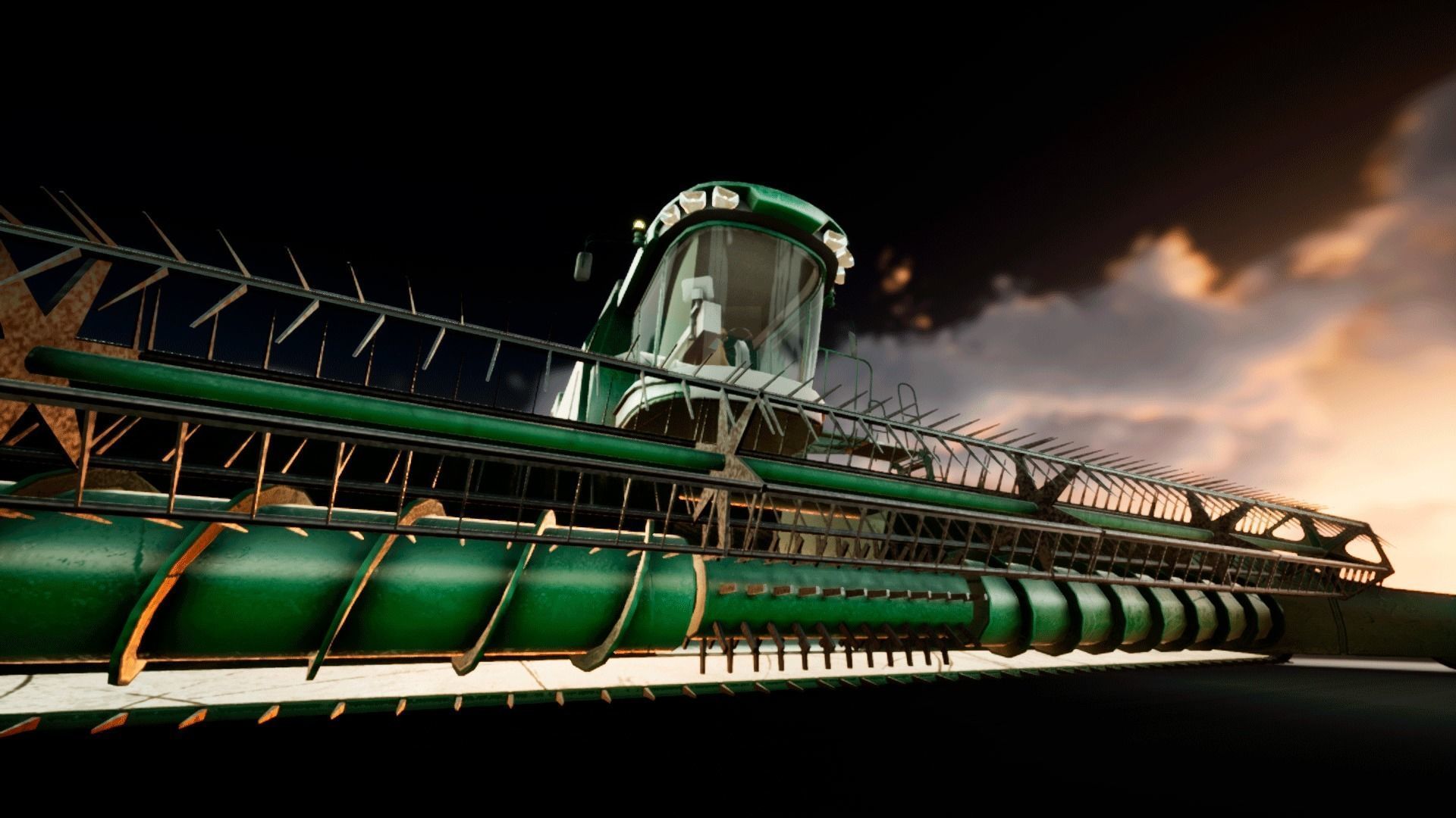 Harvester combine - farm vehicle 3D model_4