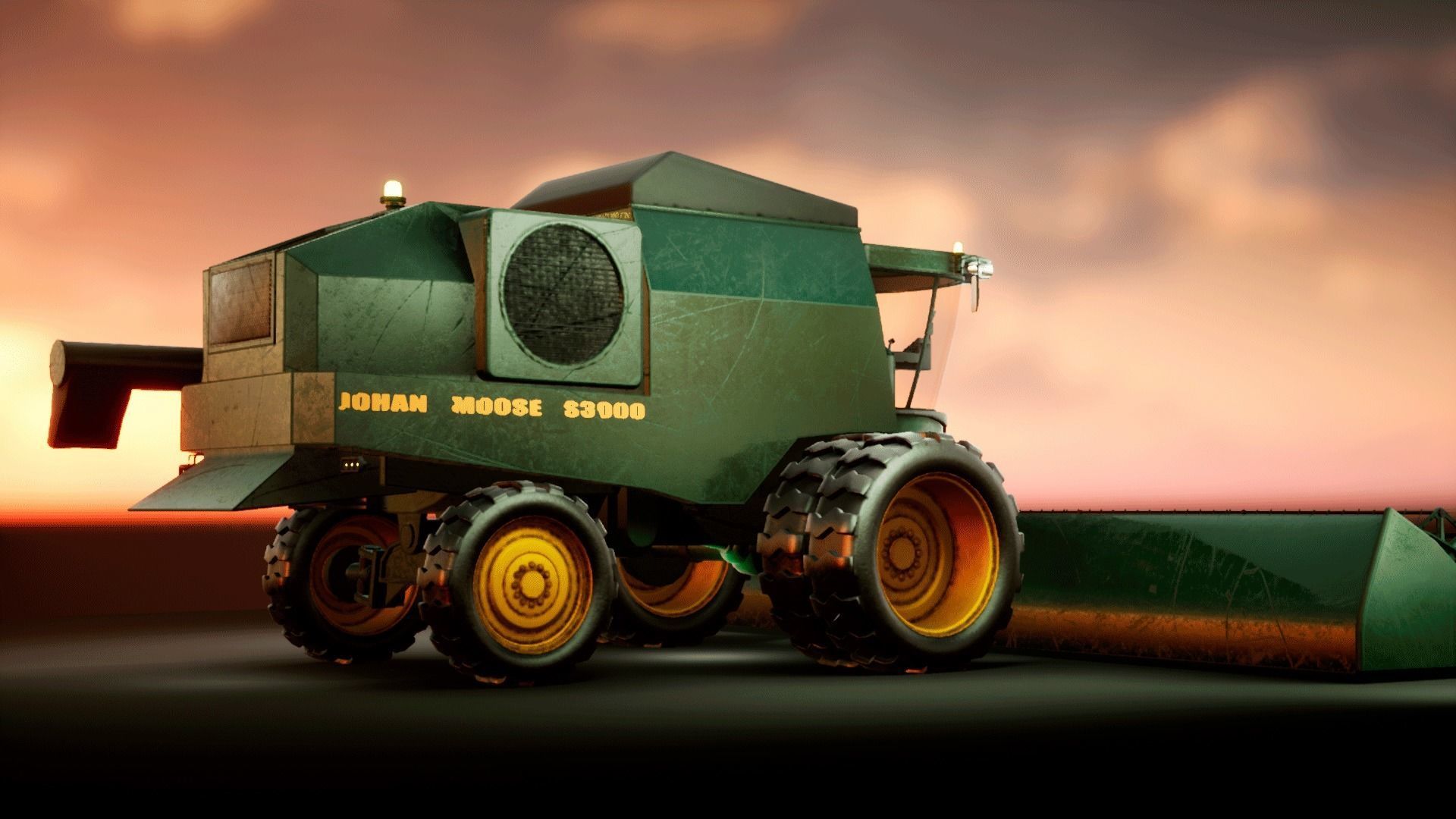 Harvester combine - farm vehicle 3D model_3