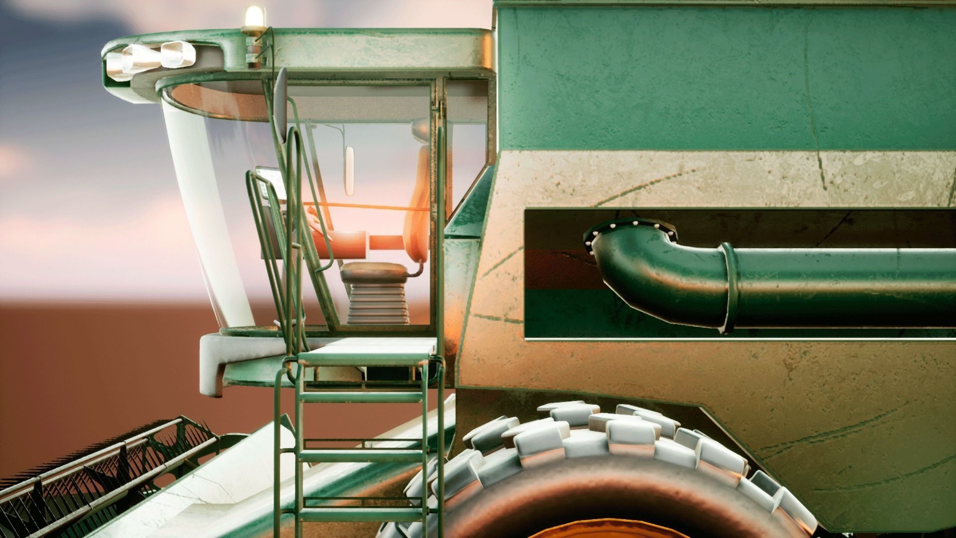 Harvester combine - farm vehicle 3D model_8