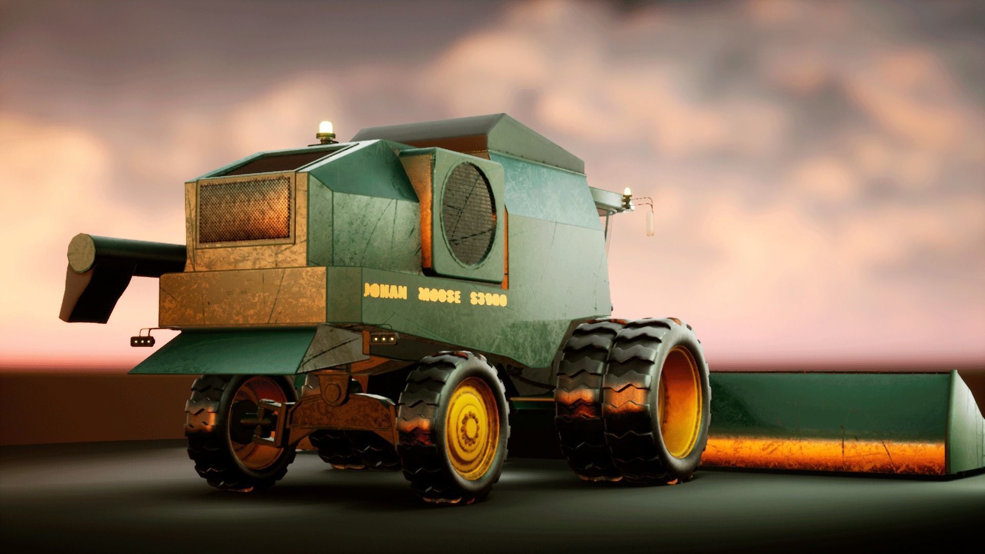 Harvester combine - farm vehicle 3D model_17