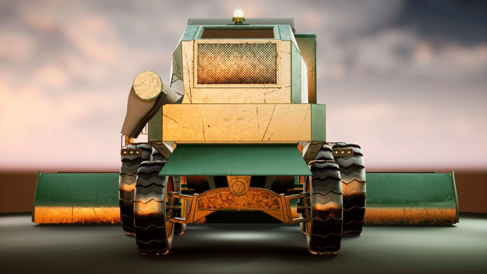 Harvester combine - farm vehicle 3D model_19