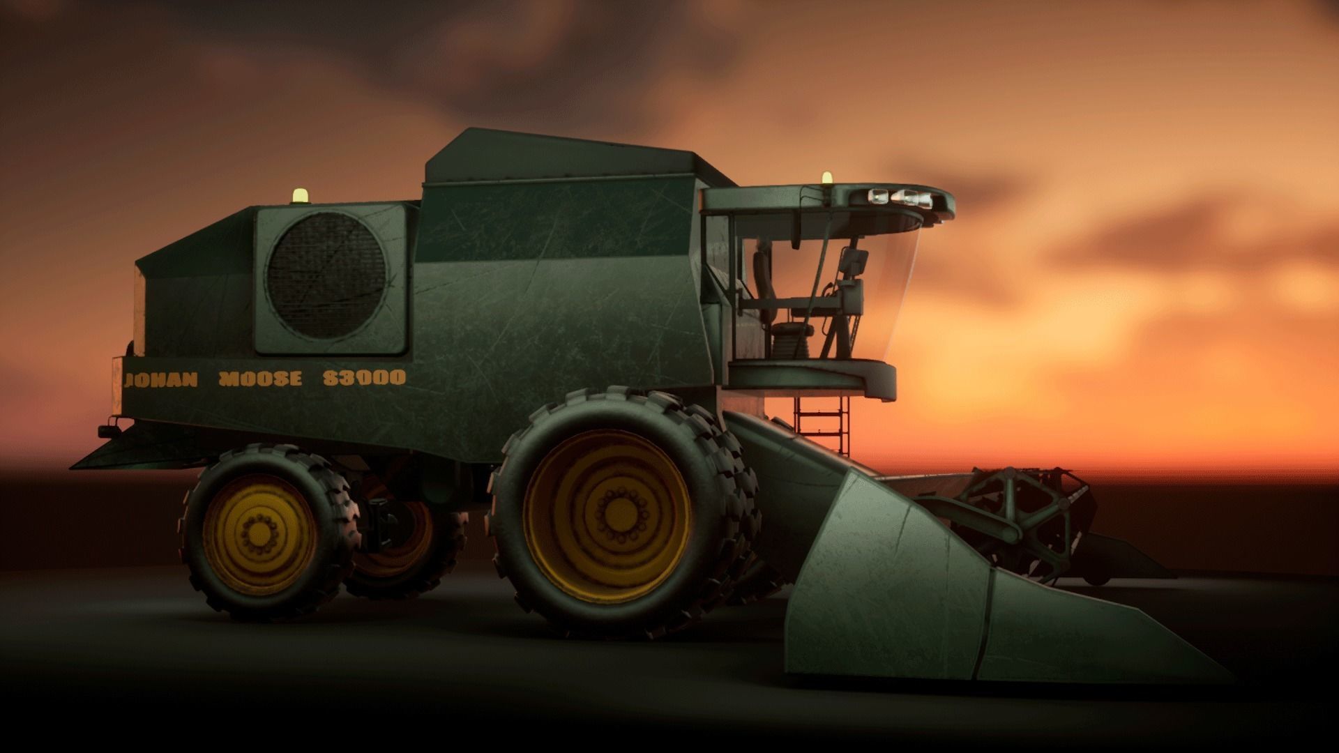 Harvester combine - farm vehicle 3D model_16