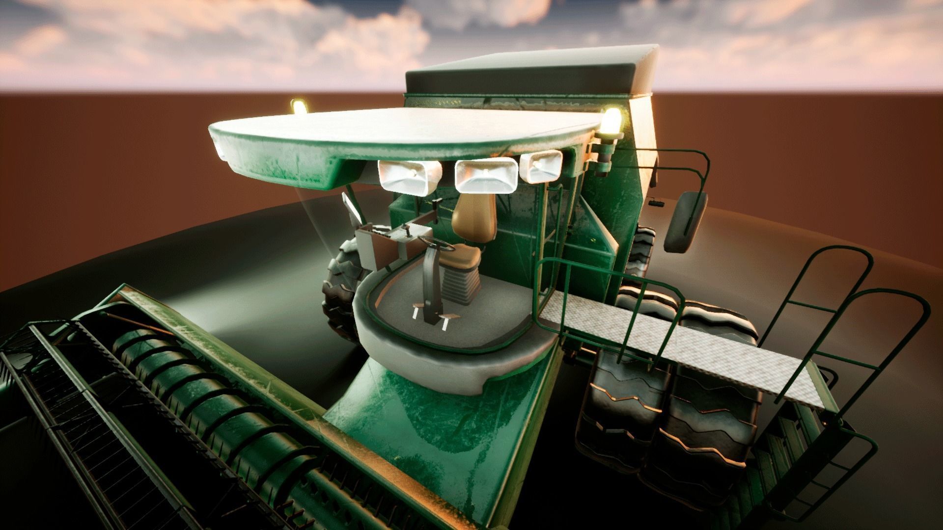 Harvester combine - farm vehicle 3D model_6