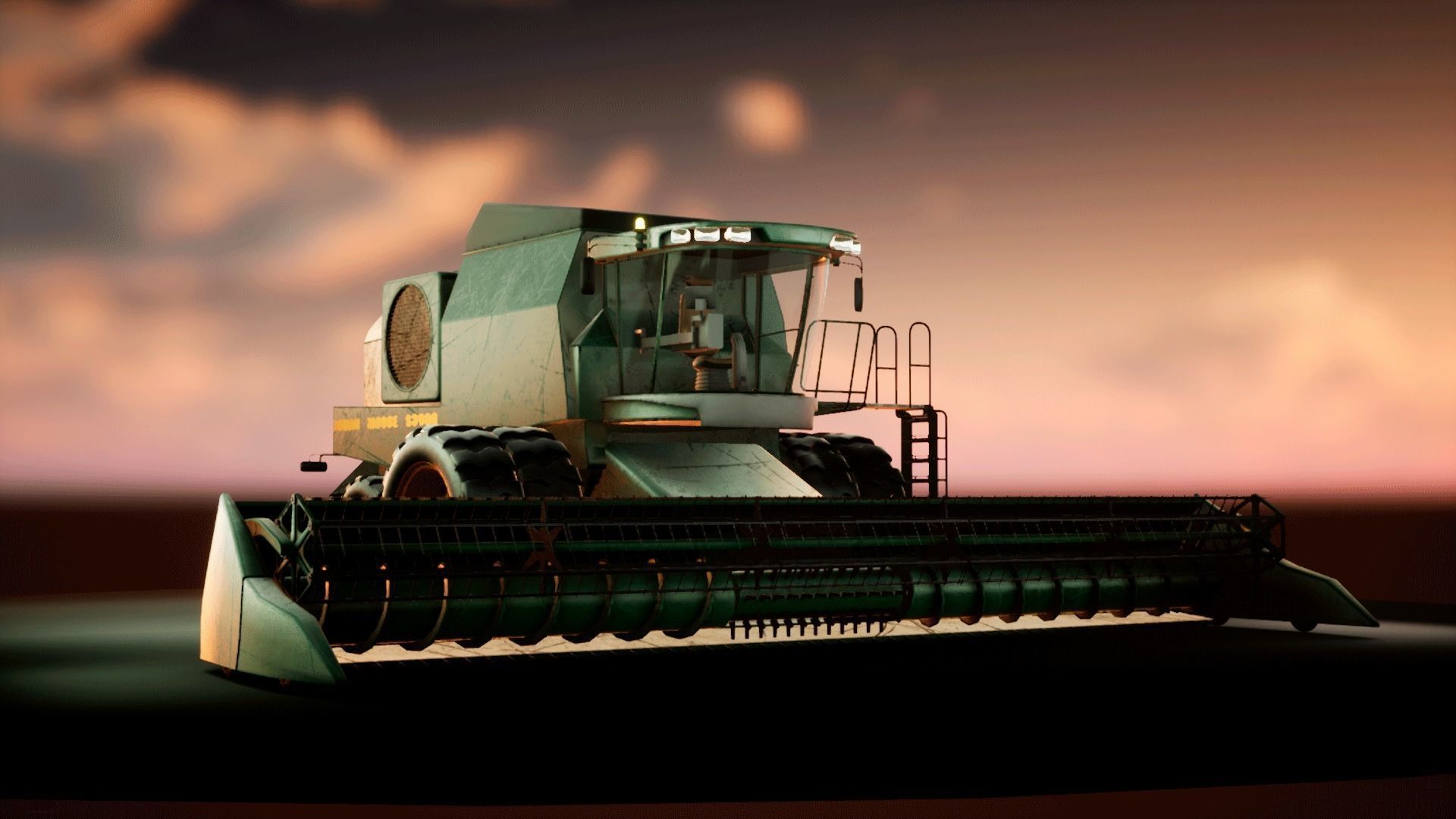 Harvester combine - farm vehicle 3D model_15