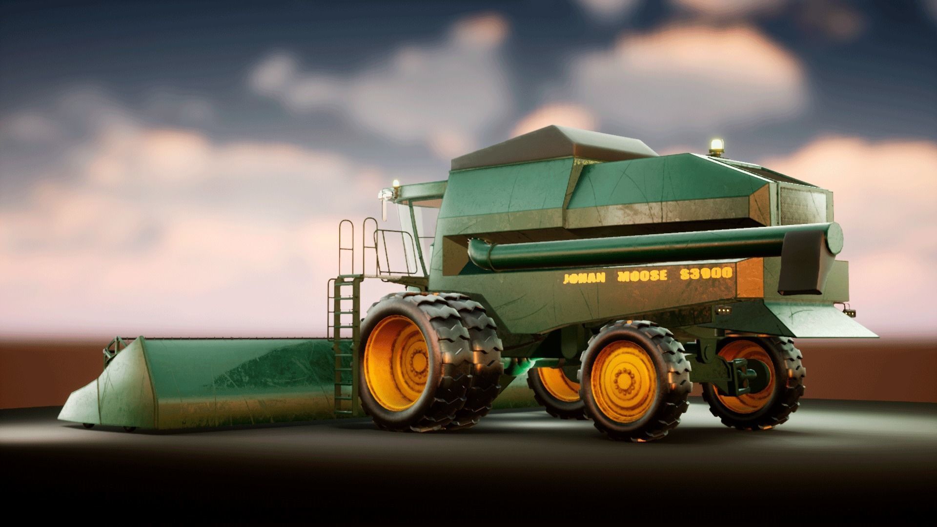 Harvester combine - farm vehicle 3D model_18