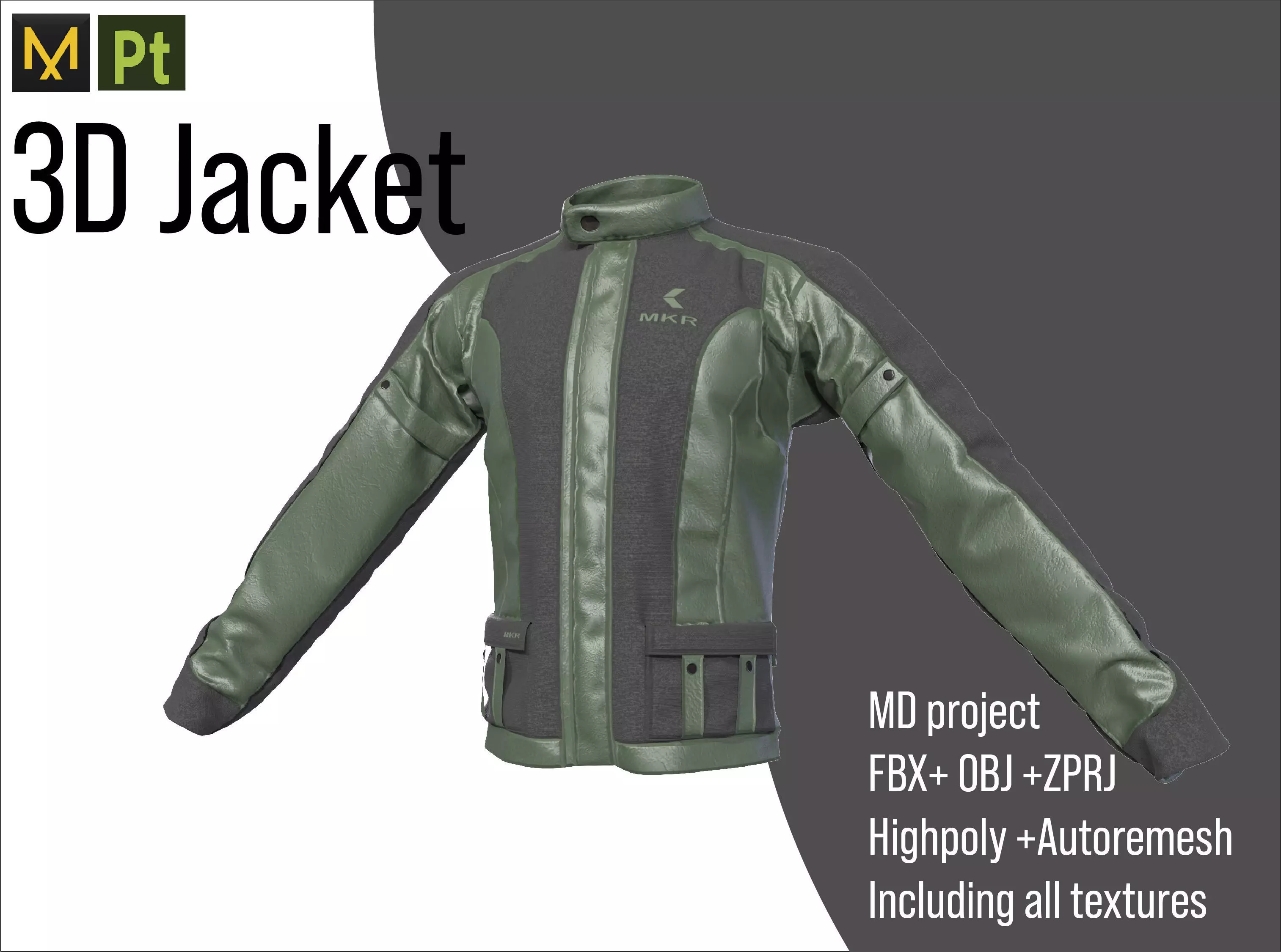 3d jacket male outfit 3D model_0