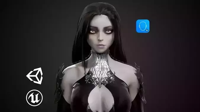 Vampire Girl Drusilla Low-poly 3D model