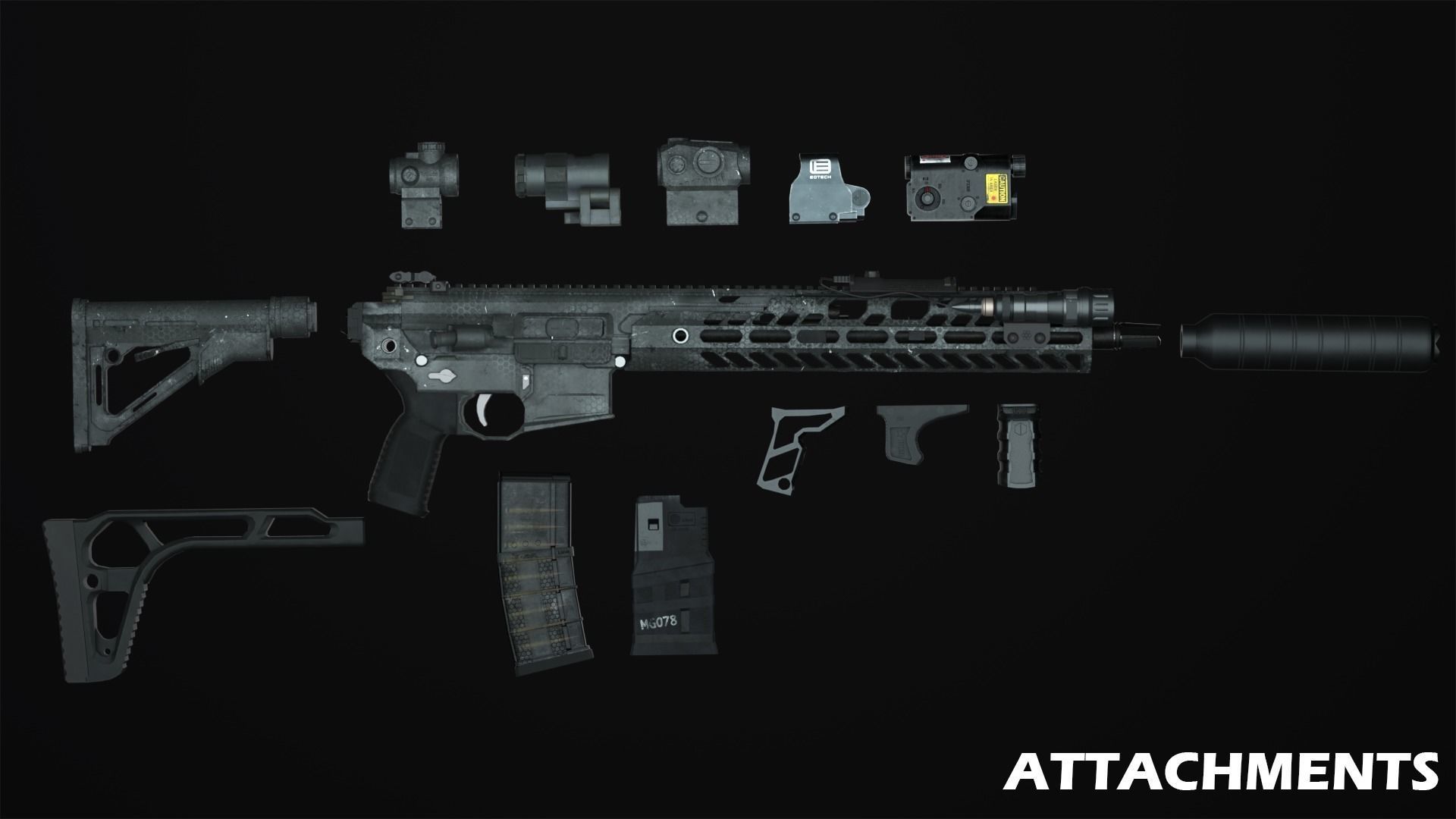 Sig Sauer MCX Virtus Game Ready Gun Low-poly 3D model_13