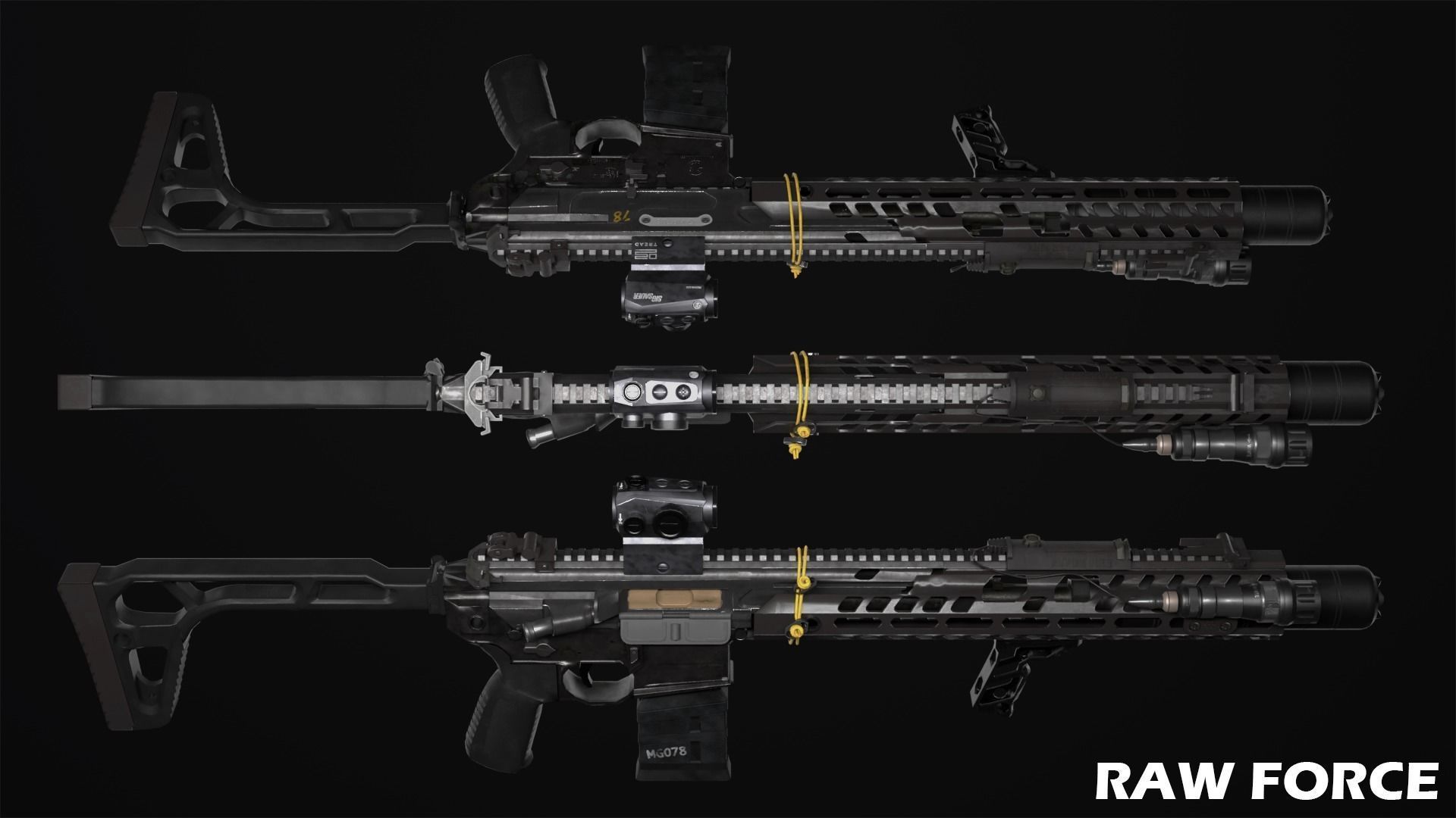 Sig Sauer MCX Virtus Game Ready Gun Low-poly 3D model_10