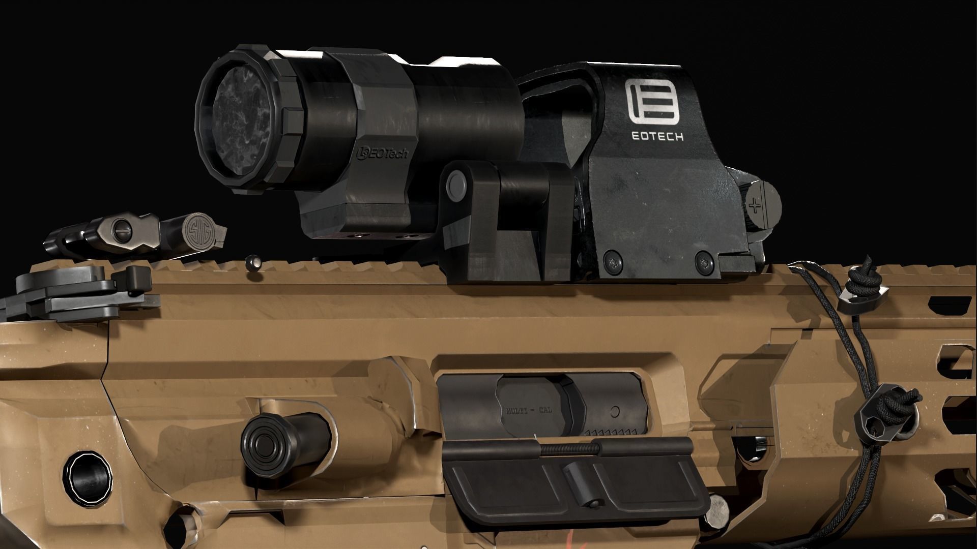 Sig Sauer MCX Virtus Game Ready Gun Low-poly 3D model_5