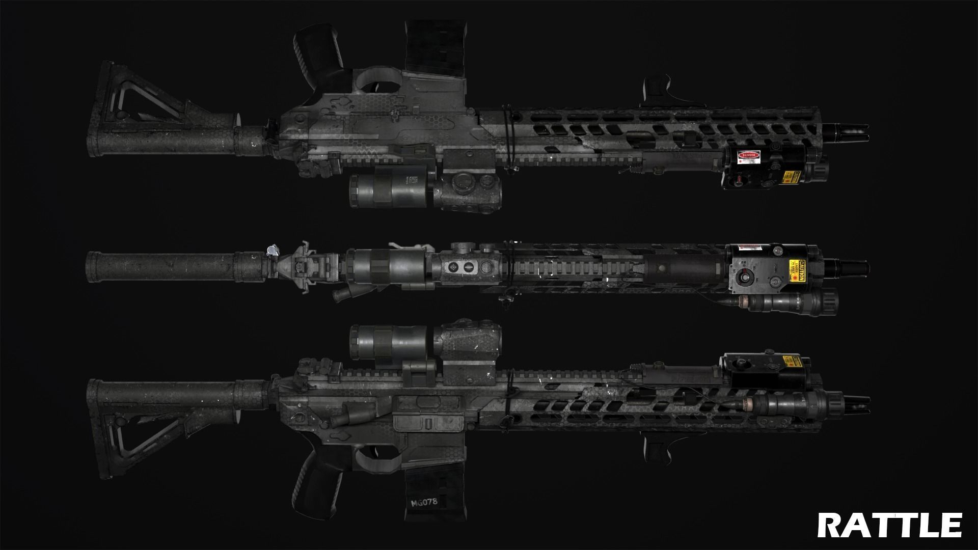 Sig Sauer MCX Virtus Game Ready Gun Low-poly 3D model_9