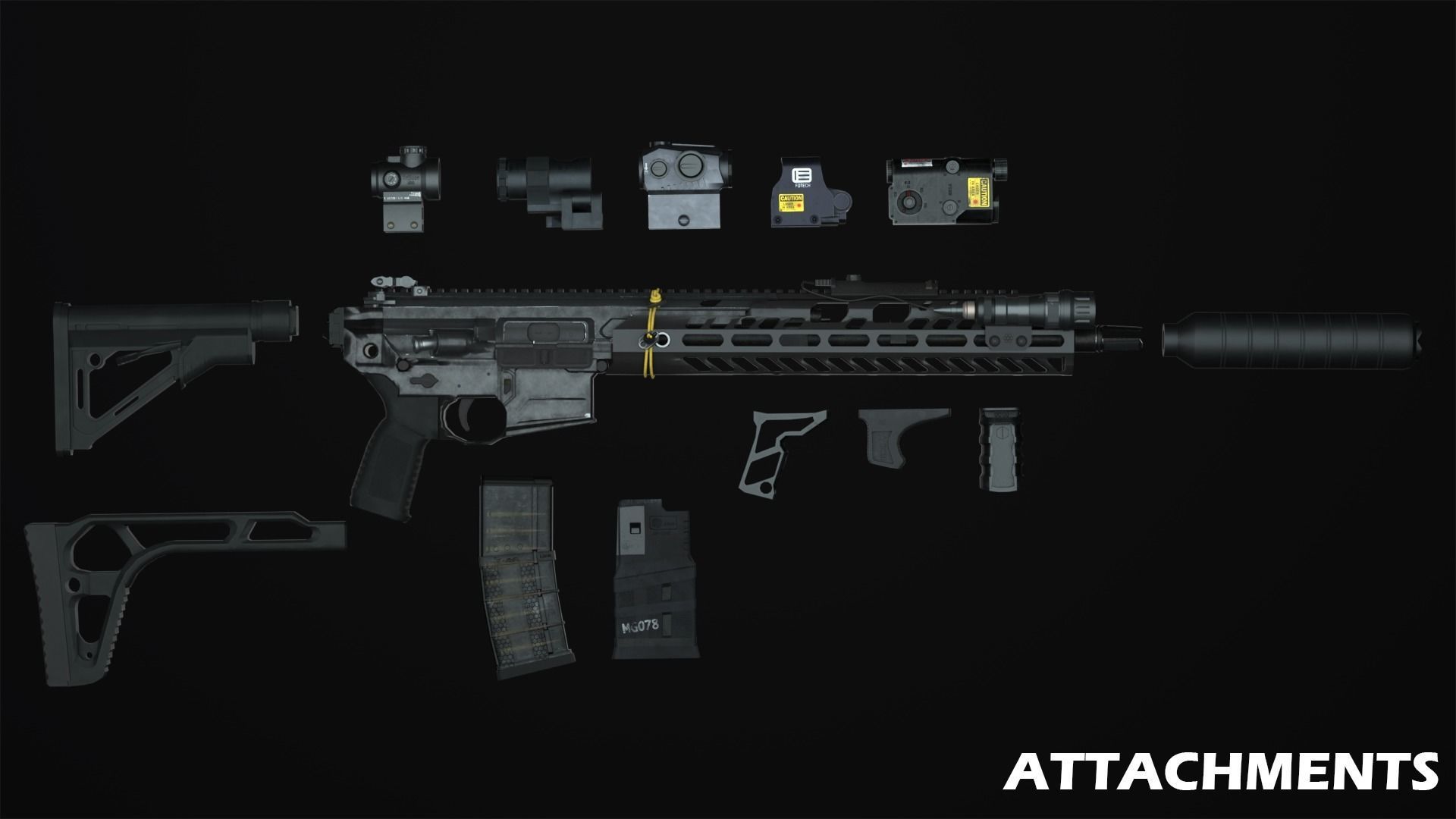 Sig Sauer MCX Virtus Game Ready Gun Low-poly 3D model_15