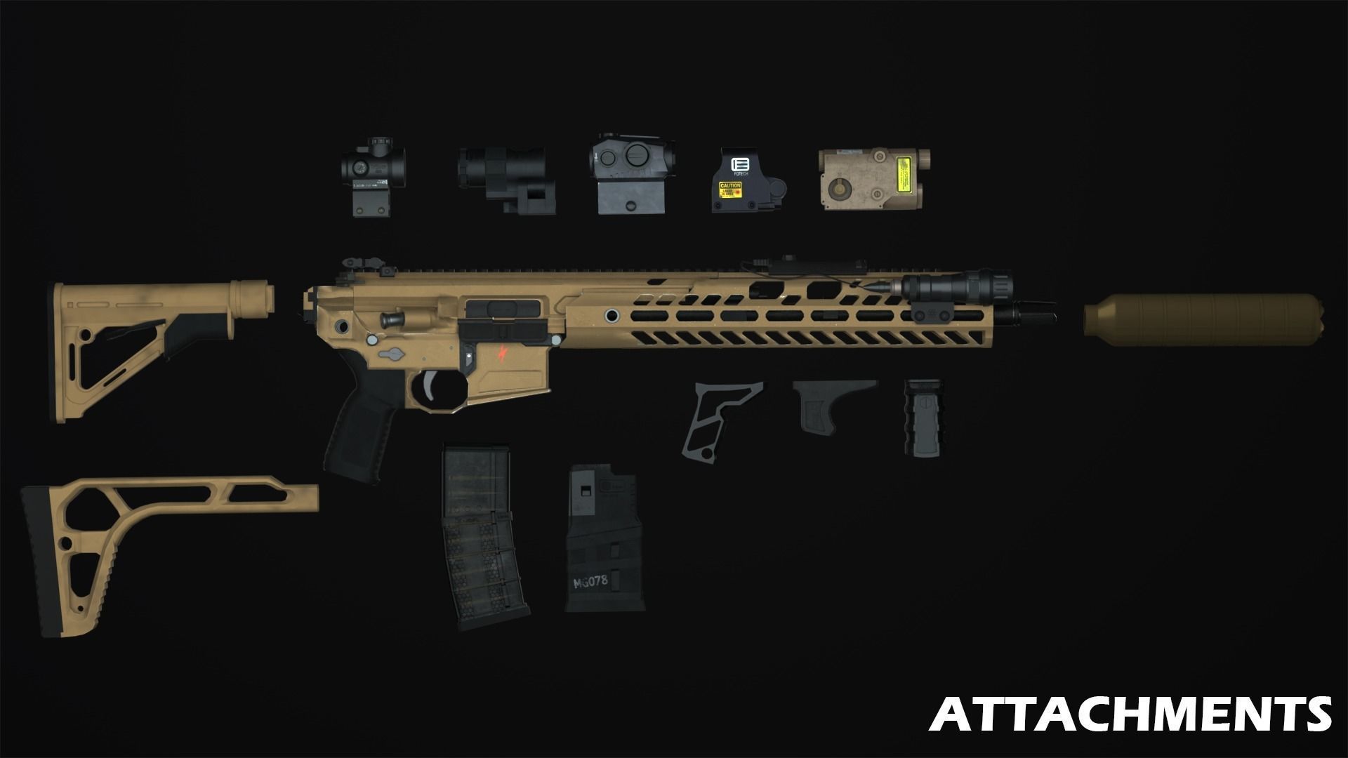 Sig Sauer MCX Virtus Game Ready Gun Low-poly 3D model_16