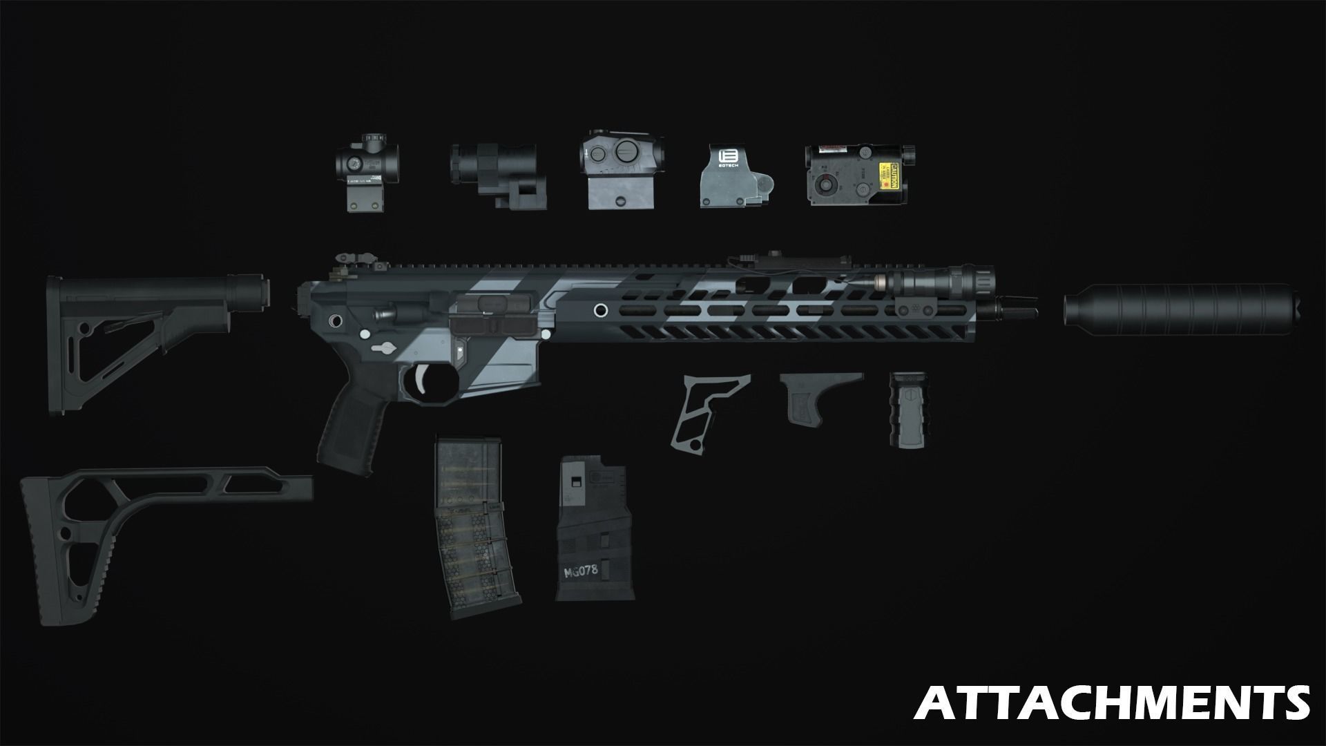 Sig Sauer MCX Virtus Game Ready Gun Low-poly 3D model_14