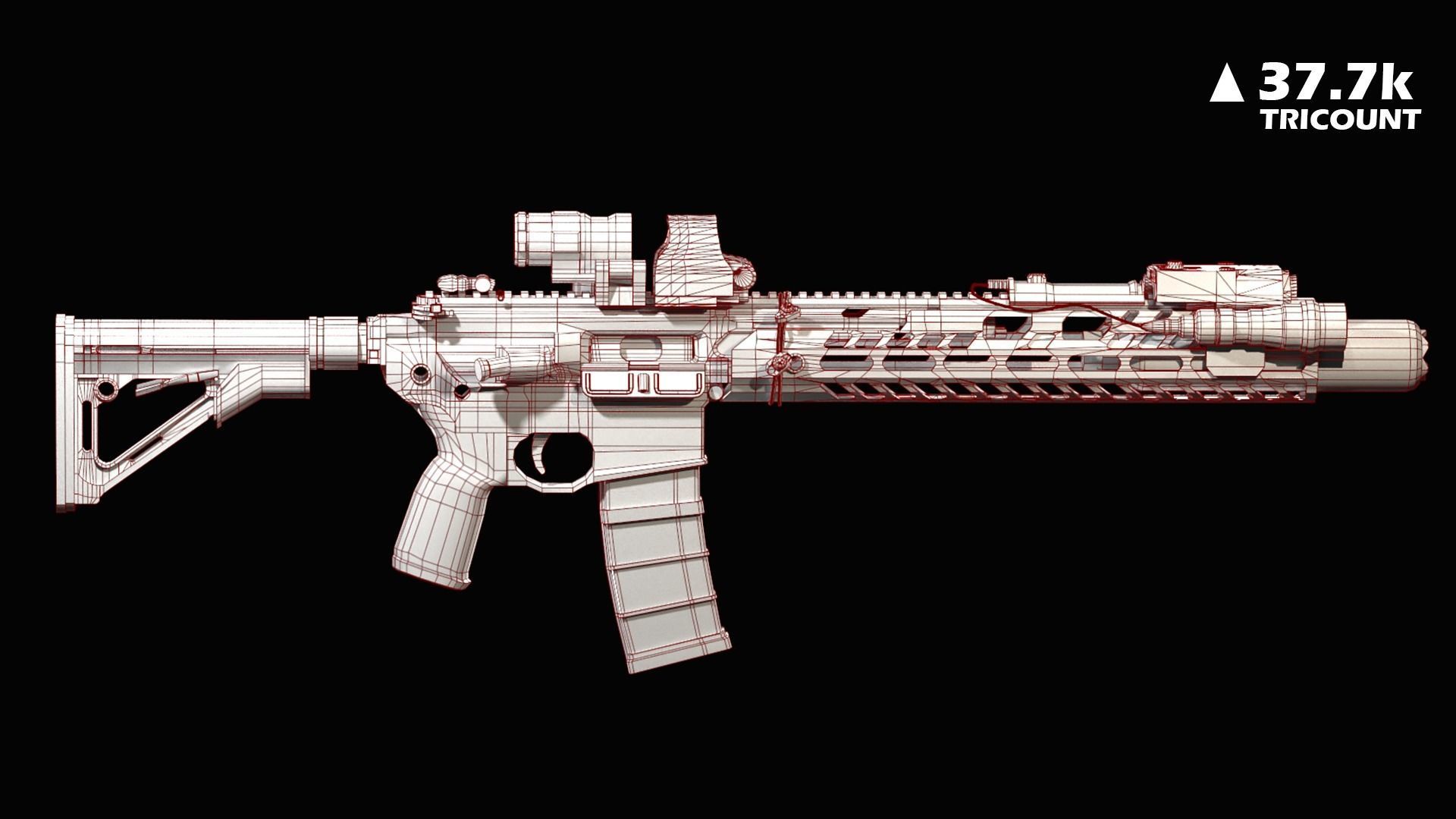 Sig Sauer MCX Virtus Game Ready Gun Low-poly 3D model_12