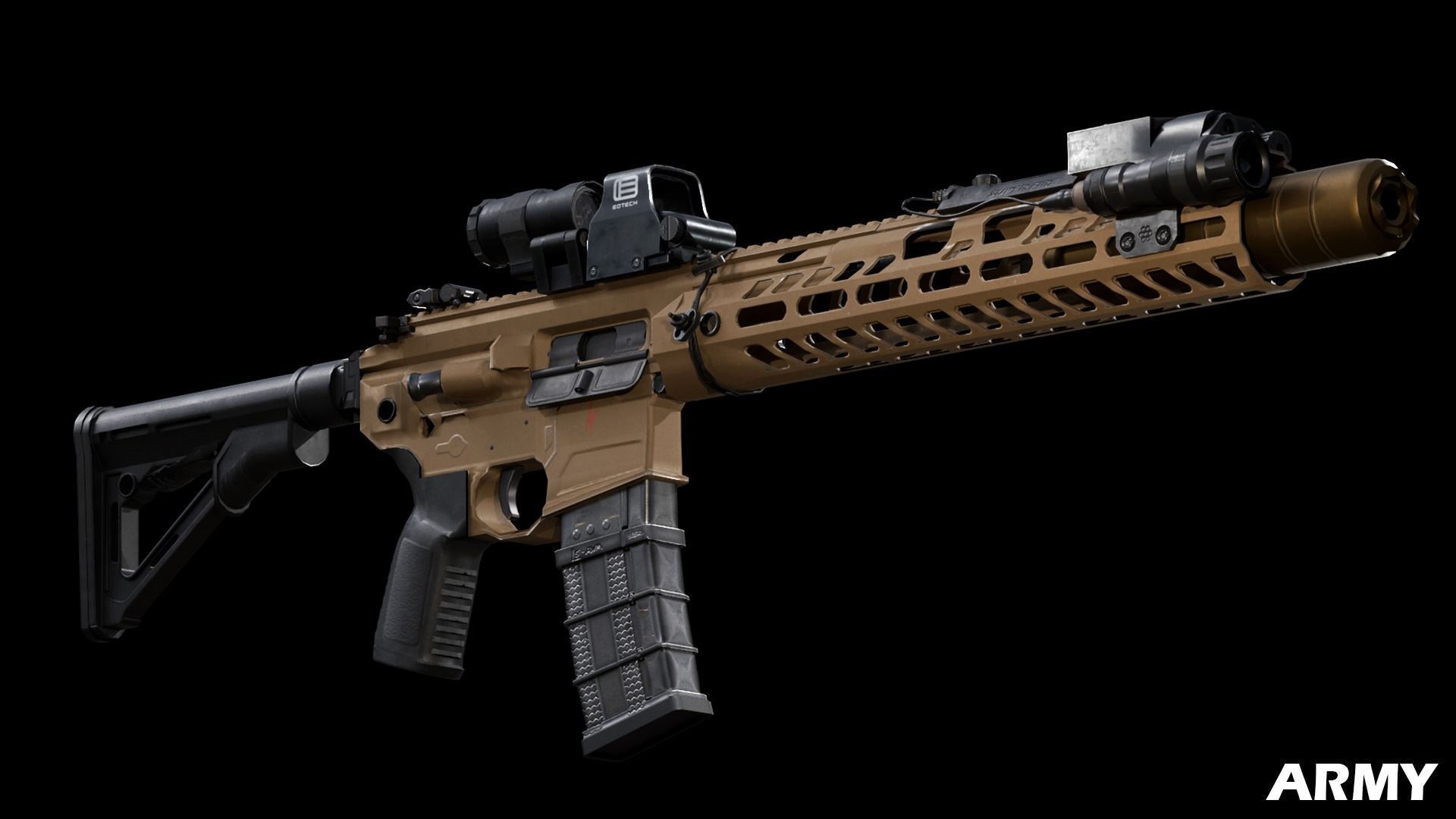 Sig Sauer MCX Virtus Game Ready Gun Low-poly 3D model_1