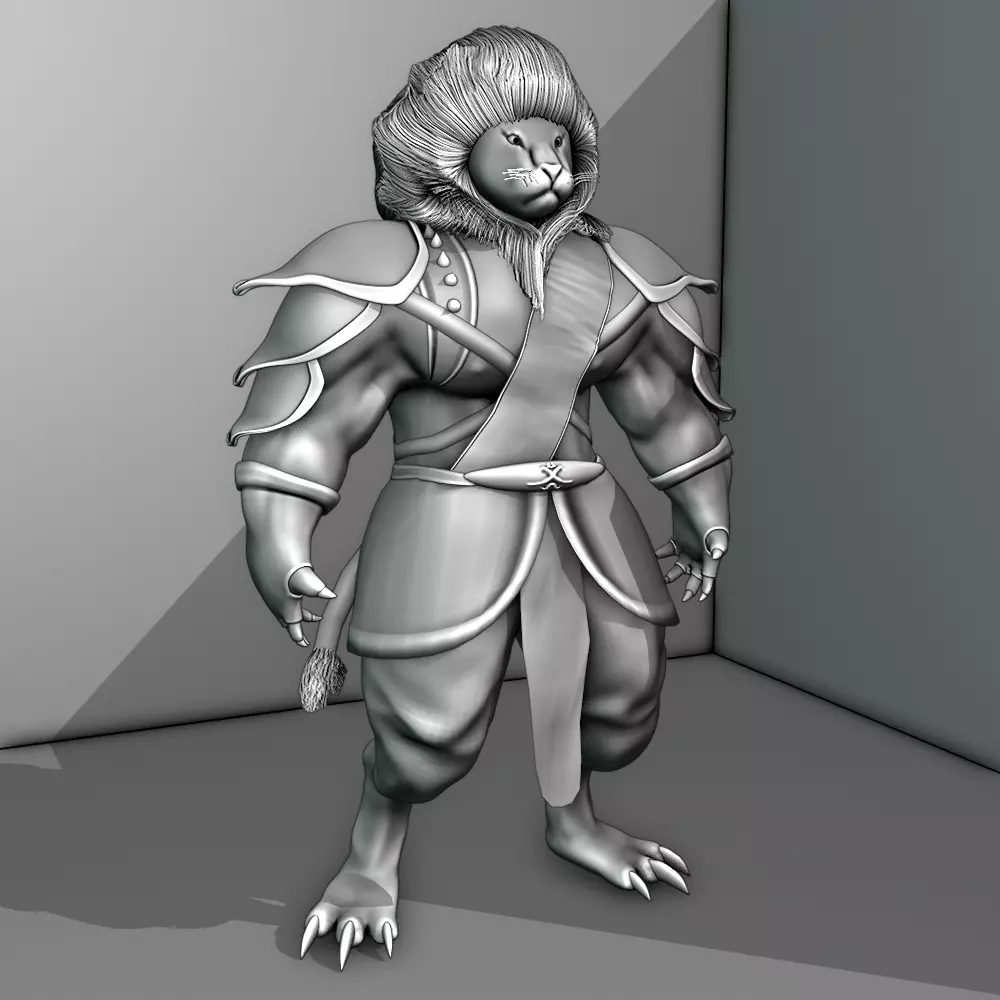 Lion warrior 3D model Free low-poly 3D model_0