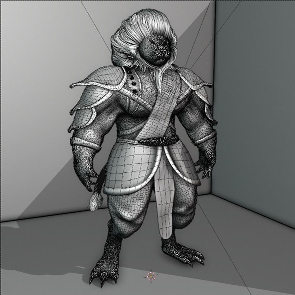 Lion warrior 3D model Free low-poly 3D model_1