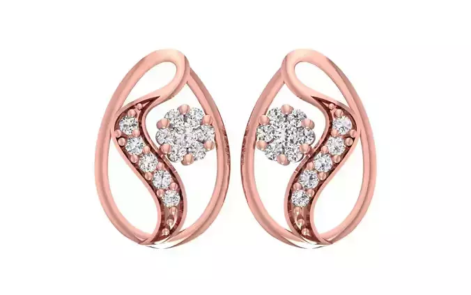 Women Diamond Earrings 3dm STL OBJ FBX Renders Details