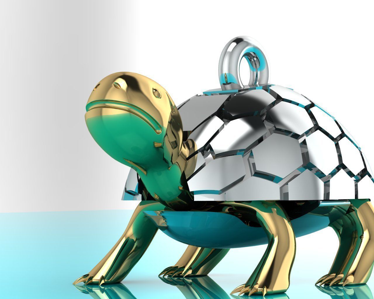 turtle pendant for long life 3D print model_4