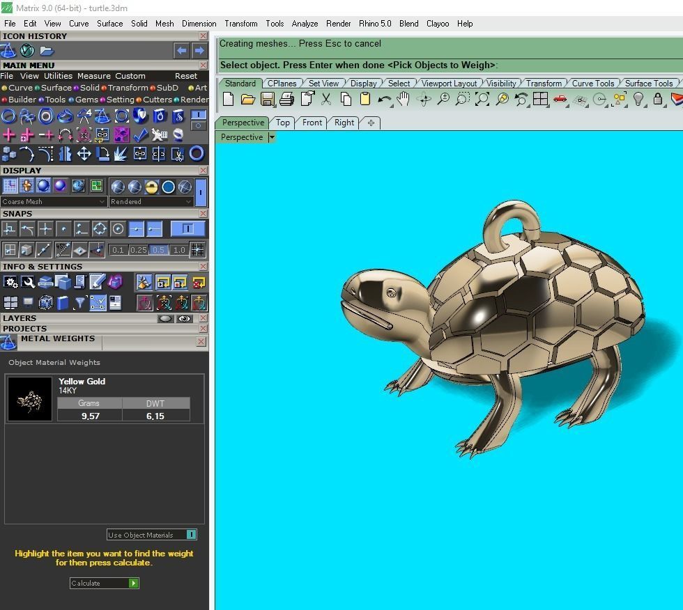 turtle pendant for long life 3D print model_7