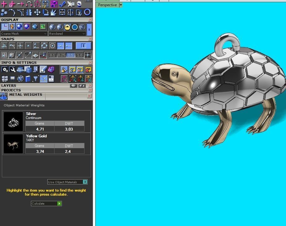 turtle pendant for long life 3D print model_5