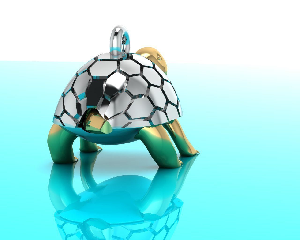turtle pendant for long life 3D print model_2