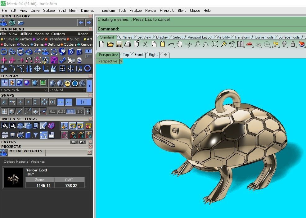 turtle pendant for long life 3D print model_6