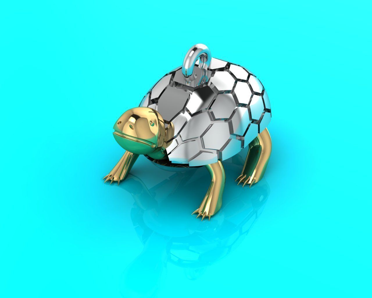 turtle pendant for long life 3D print model_1