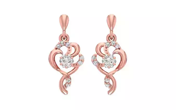 Women Diamond Earrings 3dm STL OBJ FBX Renders Details