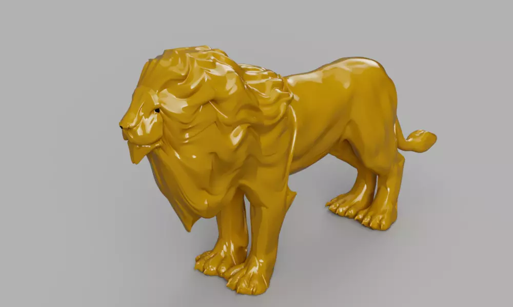 Lion 3D Model golden 3D print model_0