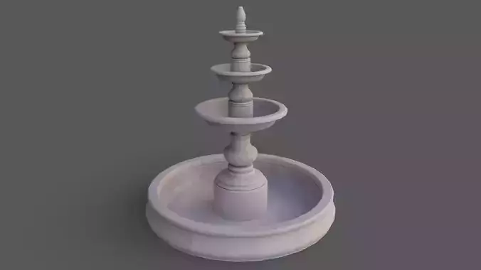 PBR Modern Memorial Fountain A Low-poly 3D model
