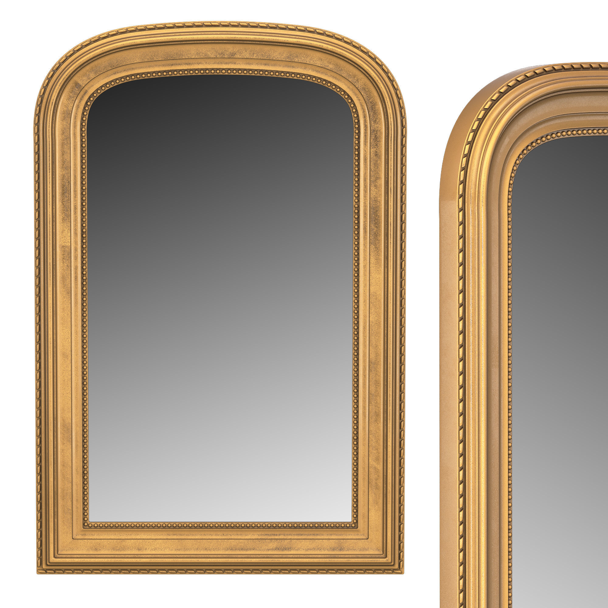 GILT ARCHED MIRROR 3D model_5