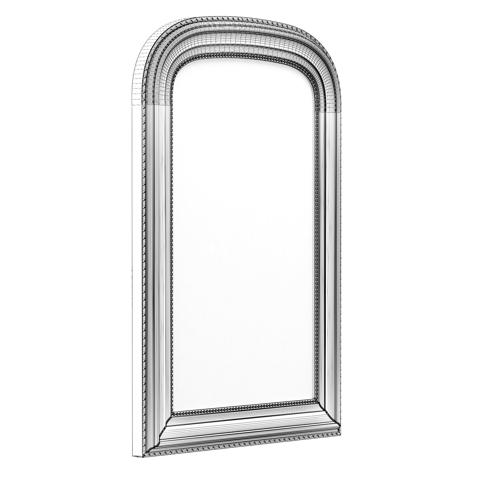 GILT ARCHED MIRROR 3D model_4