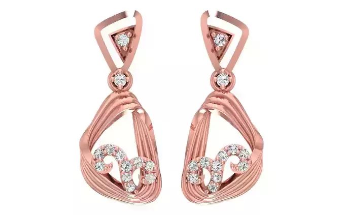 Women Diamond Earrings 3dm STL OBJ FBX Renders Details