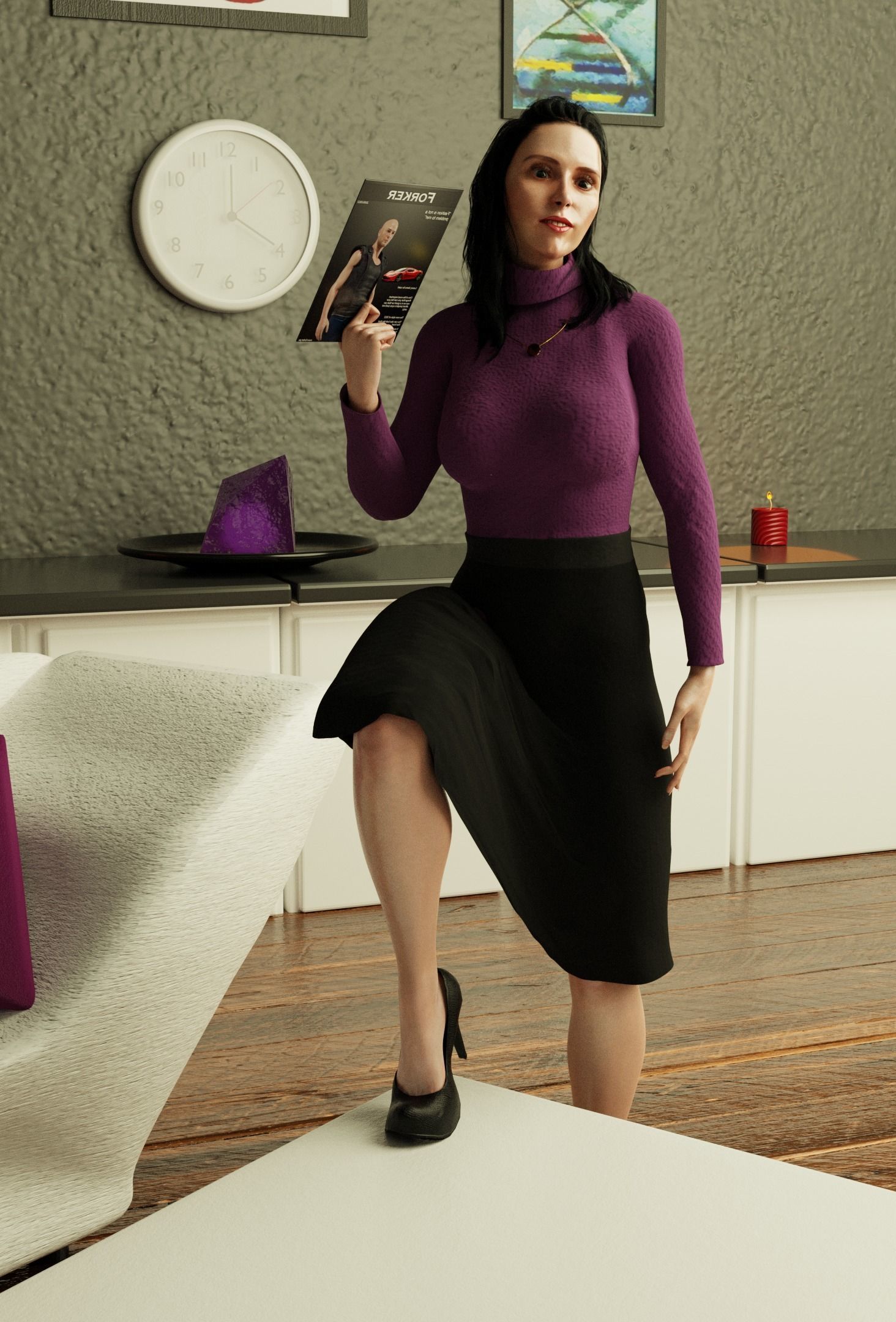 Psychologist - Roberta Low-poly 3D model_1