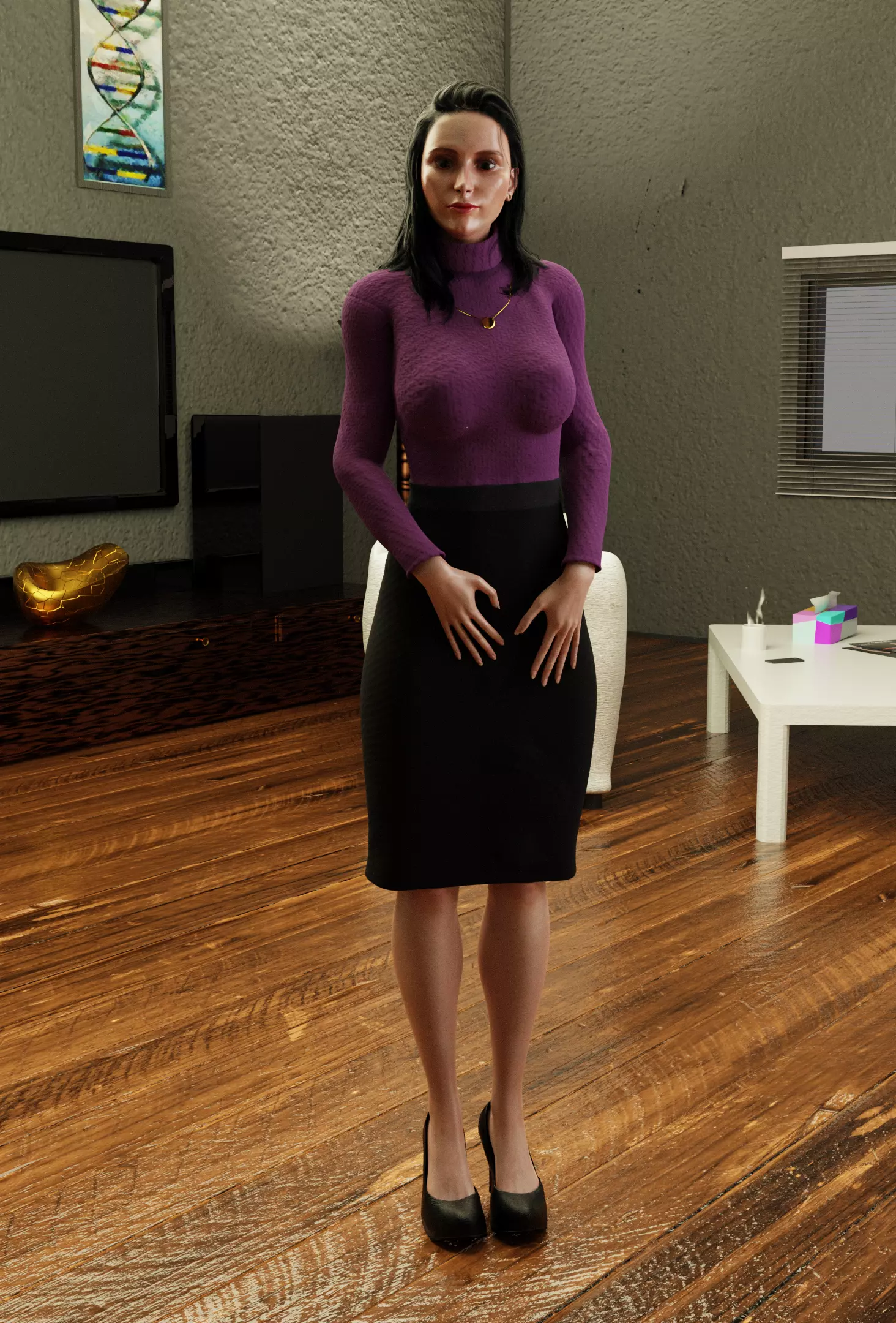 Psychologist - Roberta Low-poly 3D model_0