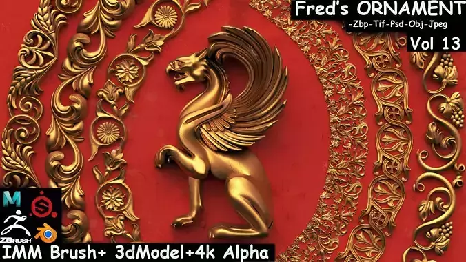Freds ORNAMENT IMM-3dModels-4kAlpha Vol 13