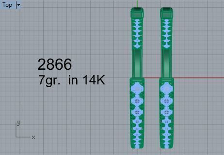 Brightend earrings 2866 3D print model 3D print model_4