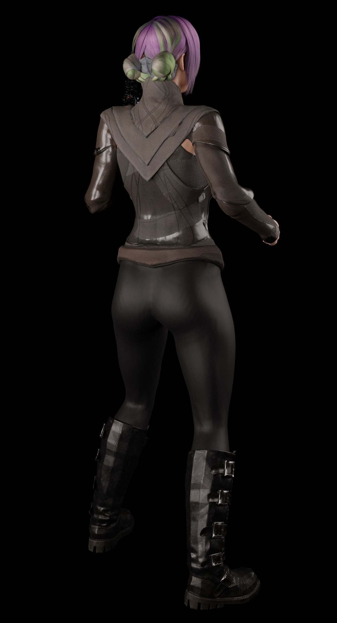 Fantasy Dystopian Warrior Character - Alyss Low-poly 3D model_1