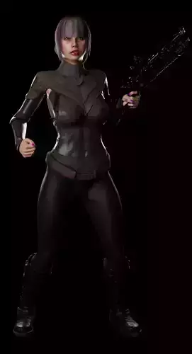 Fantasy Dystopian Warrior Character - Alyss Low-poly 3D model