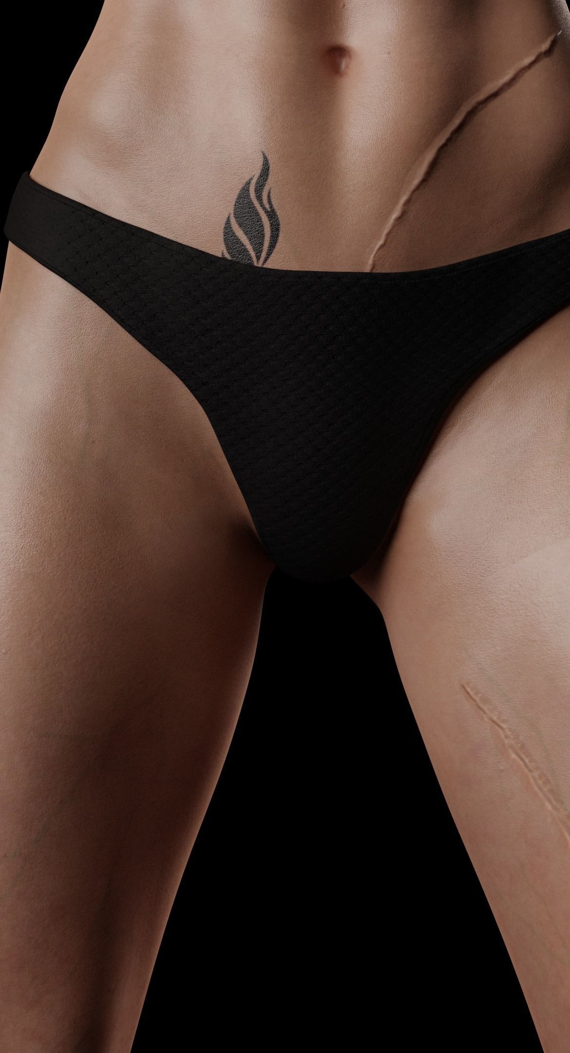 Fantasy Dystopian Warrior Character - Alyss Low-poly 3D model_4